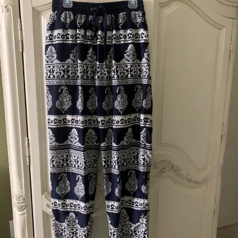 True Navy Pattern Jogger Pants - image 1